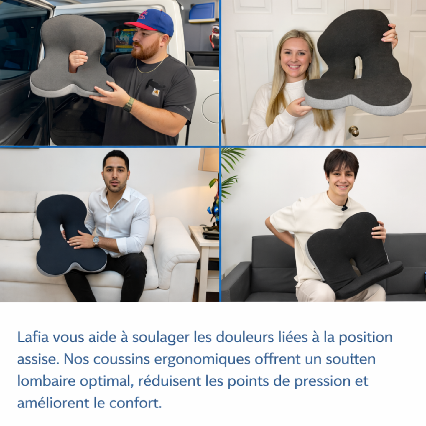 Lafia™ - Coussin ergonomique pour le coccyx avec soutien lombaire