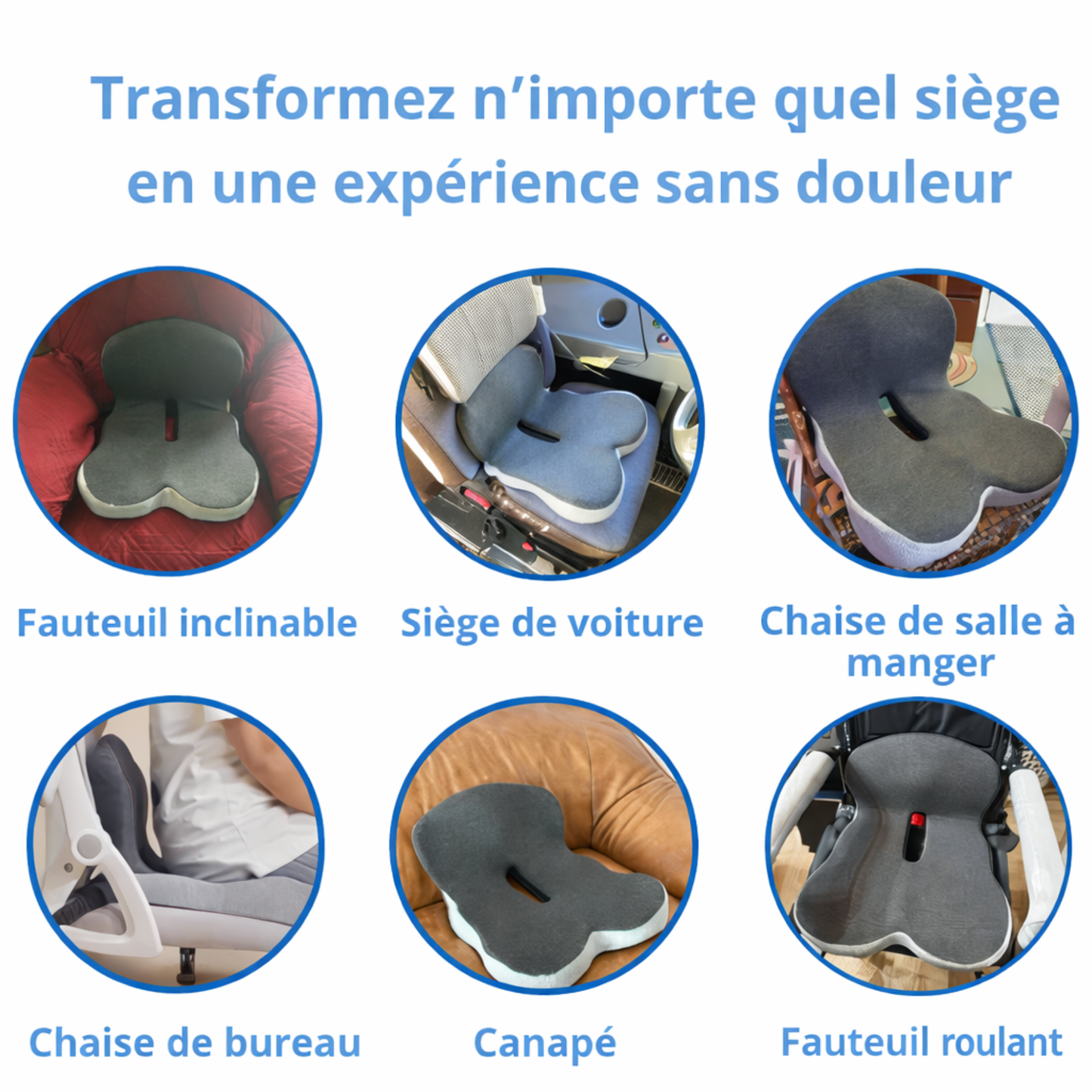 Lafia™ - Coussin ergonomique pour le coccyx avec soutien lombaire
